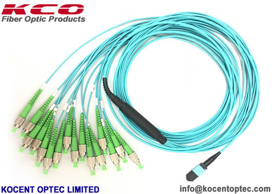 16 Core MPO Patch Cable Low Insertion Loss 0.35dB LSZH Jacket MPO Patch Cord for Data Center