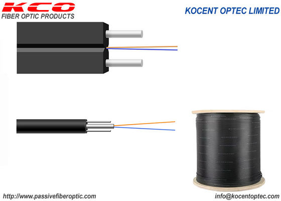 PVC LSZH 2fo SM Monomode G657A Optical Fibre Drop FTTH Cable 2km 1km