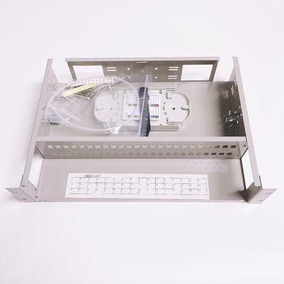FTTH فیبر پچ پنل جعبه 19 اینچی 2U 48 پورت SC Simplex LC Duplex