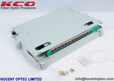 1U 12 Core Fiber Optic Terminal Box Steel Material For 19'' Distribution Frame